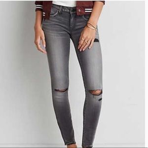 American Eagle Super Low Jegging Jeans Black Gray